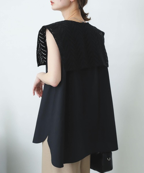 SENSE OF PLACE by URBAN RESEARCH(センスオブプレイスバイアーバンリサーチ)の「ノースリーブセーラースキッパーブラウス(シャツ/ブラウス・レディース・ライトブルー/ブラック/オフホワイト・ONE)」の12枚目の写真