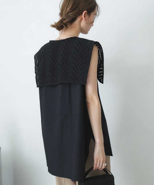 SENSE OF PLACE by URBAN RESEARCH(センスオブプレイスバイアーバンリサーチ)の「ノースリーブセーラースキッパーブラウス(シャツ/ブラウス・レディース・ライトブルー/ブラック/オフホワイト・ONE)」の14枚目の写真