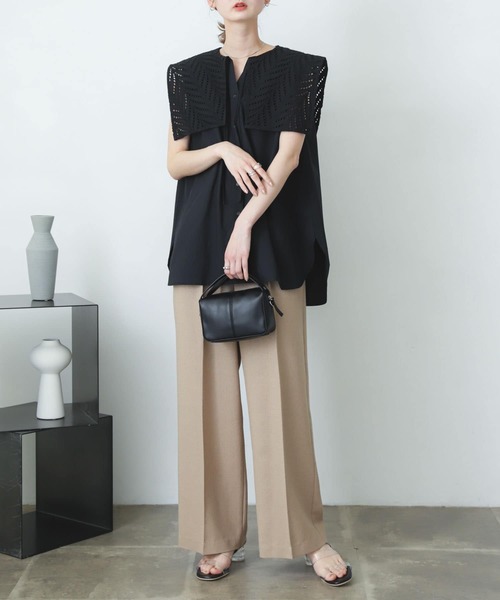 SENSE OF PLACE by URBAN RESEARCH(センスオブプレイスバイアーバンリサーチ)の「ノースリーブセーラースキッパーブラウス(シャツ/ブラウス・レディース・ライトブルー/ブラック/オフホワイト・ONE)」の15枚目の写真