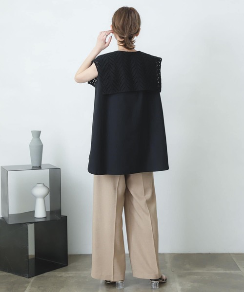 SENSE OF PLACE by URBAN RESEARCH(センスオブプレイスバイアーバンリサーチ)の「ノースリーブセーラースキッパーブラウス(シャツ/ブラウス・レディース・ライトブルー/ブラック/オフホワイト・ONE)」の18枚目の写真