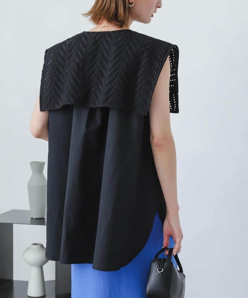 SENSE OF PLACE by URBAN RESEARCH(センスオブプレイスバイアーバンリサーチ)の「ノースリーブセーラースキッパーブラウス(シャツ/ブラウス・レディース・ライトブルー/ブラック/オフホワイト・ONE)」の21枚目の写真