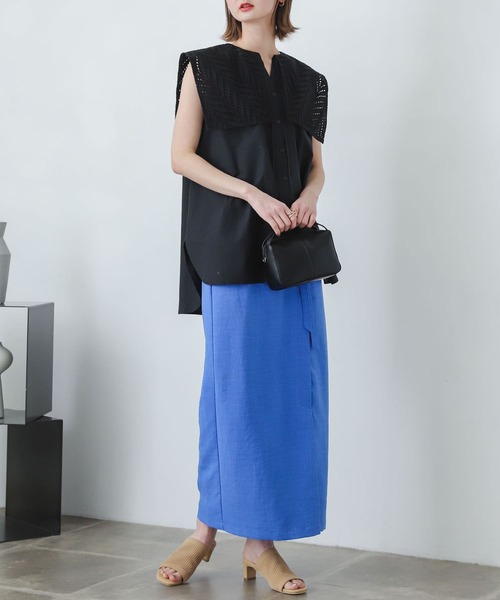 SENSE OF PLACE by URBAN RESEARCH(センスオブプレイスバイアーバンリサーチ)の「ノースリーブセーラースキッパーブラウス(シャツ/ブラウス・レディース・ライトブルー/ブラック/オフホワイト・ONE)」の5枚目の写真