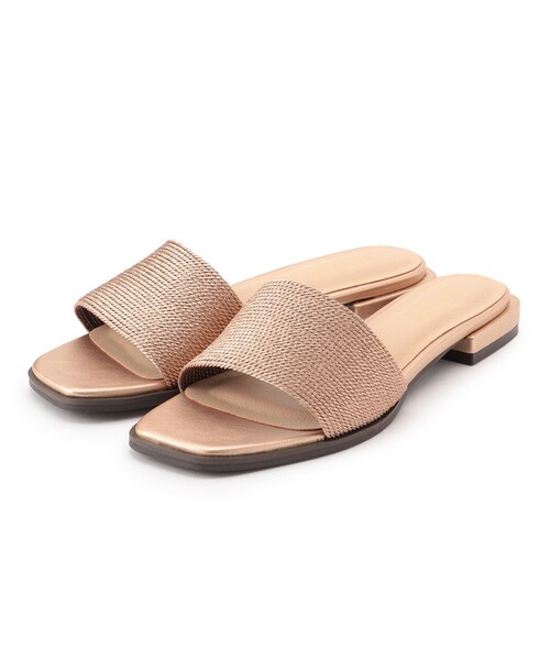 OPAQUE.CLIP（オペークドットクリップ）の「◆メタルコードフラットミュールサンダル（サンダル・レディース・ブラック/ピンクゴールド/ブロンズ・03/02）」の5枚目の写真