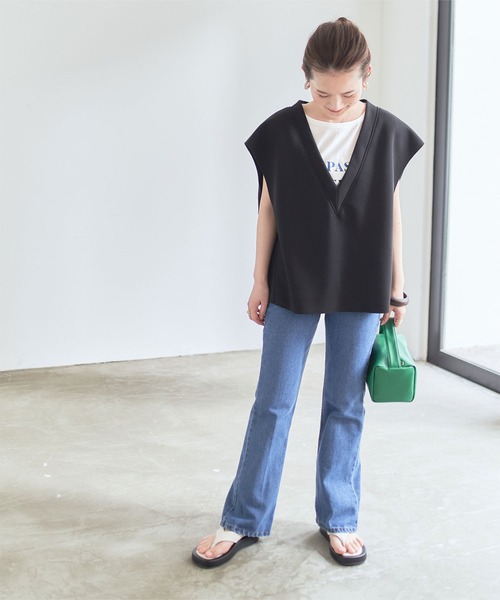 titivate（ティティベイト）の「ﾌﾚﾝﾁｽﾘｰﾌﾞﾛｺﾞTｼｬﾂ（Tシャツ/カットソー・レディース・ホワイト系その他/ブルー系その他/ホワイト系その他2・FREE）」の17枚目の写真