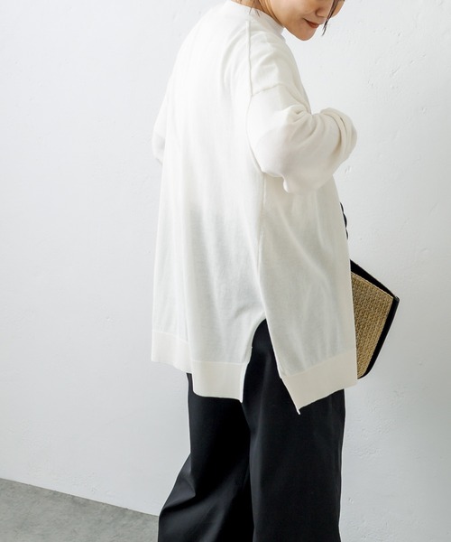 PUAL CE CIN(ピュアルセシン)の「【WEB限定】接触冷感カーディガン+ロゴTシャツアンサンブル(アンサンブル・レディース・ホワイト/ブラック/グレー・FREE)」の14枚目の写真