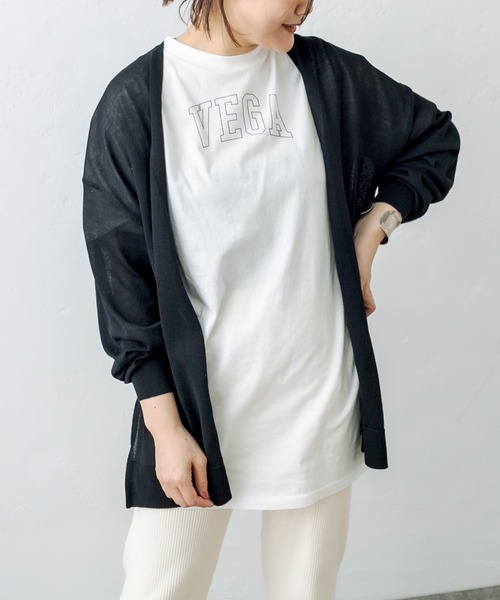 PUAL CE CIN(ピュアルセシン)の「【WEB限定】接触冷感カーディガン+ロゴTシャツアンサンブル(アンサンブル・レディース・ホワイト/ブラック/グレー・FREE)」の9枚目の写真