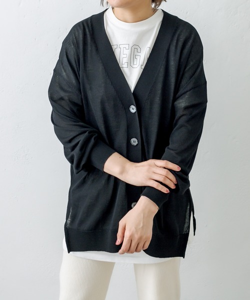 PUAL CE CIN(ピュアルセシン)の「【WEB限定】接触冷感カーディガン+ロゴTシャツアンサンブル(アンサンブル・レディース・ホワイト/ブラック/グレー・FREE)」の10枚目の写真