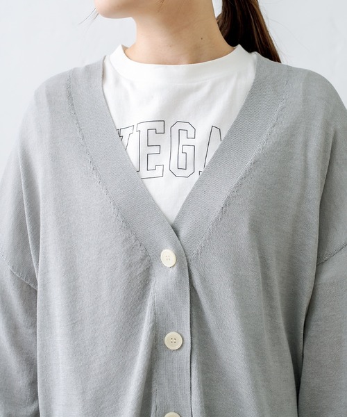 PUAL CE CIN(ピュアルセシン)の「【WEB限定】接触冷感カーディガン+ロゴTシャツアンサンブル(アンサンブル・レディース・ホワイト/ブラック/グレー・FREE)」の4枚目の写真