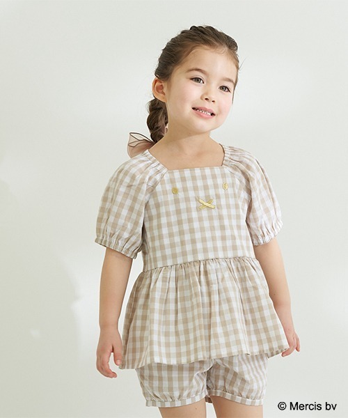 b・ROOM（ビールーム）の「【MIFFY】MIFFY刺しゅうチュニックブラウス（シャツ/ブラウス・キッズ・ブラック/ベージュ/グレー・90cm/120cm/130cm/100cm/110cm）」の3枚目の写真