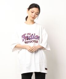INDIAN（インディアン）の「【Bl】【INDIAN】サテンロゴ　オーバーサイズTシャツ（Tシャツ/カットソー）」