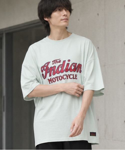 INDIAN(インディアン)の「【Bl】サテンロゴオーバーサイズTシャツ 半袖 / INDIAN(Tシャツ/カットソー・レディース・ブラック/ミント/ホワイト・LARGE/MEDIUM)」の3枚目の写真