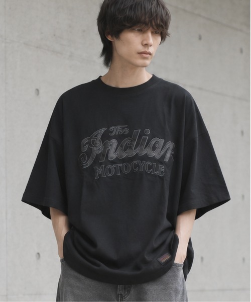 INDIAN(インディアン)の「【Bl】サテンロゴオーバーサイズTシャツ 半袖 / INDIAN(Tシャツ/カットソー・レディース・ブラック/ミント/ホワイト・LARGE/MEDIUM)」の2枚目の写真