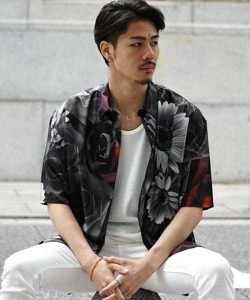 JOKER（ジョーカー）の「弾ける、夏の総柄。ルーズシルエットアロハシャツ メンズ春服（シャツ/ブラウス・メンズ・ホワイト系1/ホワイト系2/ホワイト系3/ブラック系1/ブラック系2/ブラック系3/ブラック系4/ブラック系5/グレー系1/ブルー系1・M/L/XL）」の20枚目の写真