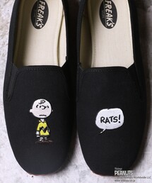 WEBオリジナル PEANUTS 別注 ライトウェイト 刺繍 カンフーシューズ/スリッポン
