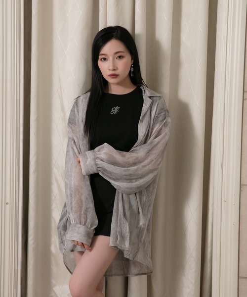 ANDGEEBEE（アンジービー）の「カイキンシアーシャツ（シャツ/ブラウス・レディース・ブラック/グレー・MEDIUM）」の22枚目の写真