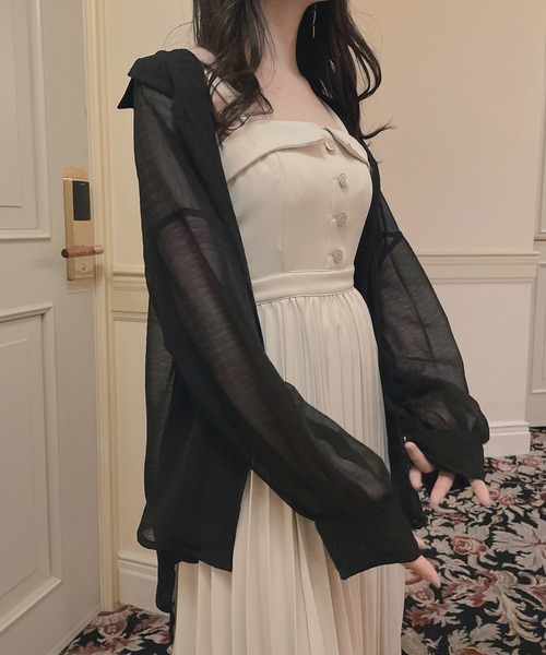 ANDGEEBEE（アンジービー）の「カイキンシアーシャツ（シャツ/ブラウス・レディース・ブラック/グレー・MEDIUM）」の15枚目の写真