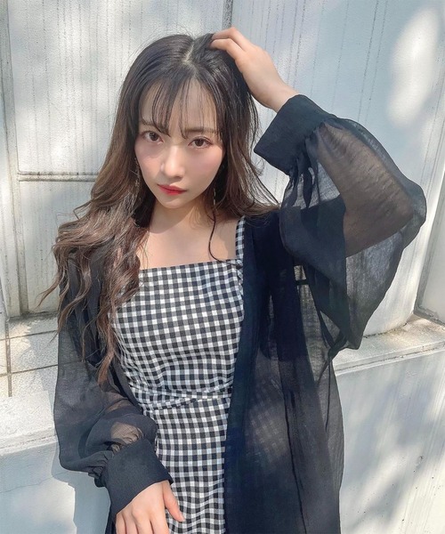 ANDGEEBEE（アンジービー）の「カイキンシアーシャツ（シャツ/ブラウス・レディース・ブラック/グレー・MEDIUM）」の8枚目の写真