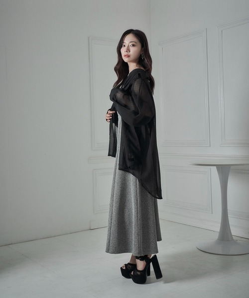 ANDGEEBEE（アンジービー）の「カイキンシアーシャツ（シャツ/ブラウス・レディース・ブラック/グレー・MEDIUM）」の5枚目の写真