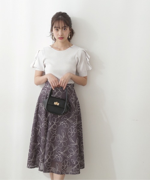 PROPORTION BODY DRESSING（プロポーションボディドレッシング）の「チェーン刺繍フラワースカート / 1212120412（スカート・レディース・パープル/ホワイト系その他・SMALL/MEDIUM）」の5枚目の写真