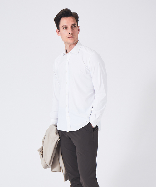 Bagutta(バグッタ)の「【別注】BAGUTTA EXCLUSIVE ストレッチ シャツ(シャツ/ブラウス・メンズ・ホワイト/エメラルド・X-SMALL/S/M/L)」の2枚目の写真