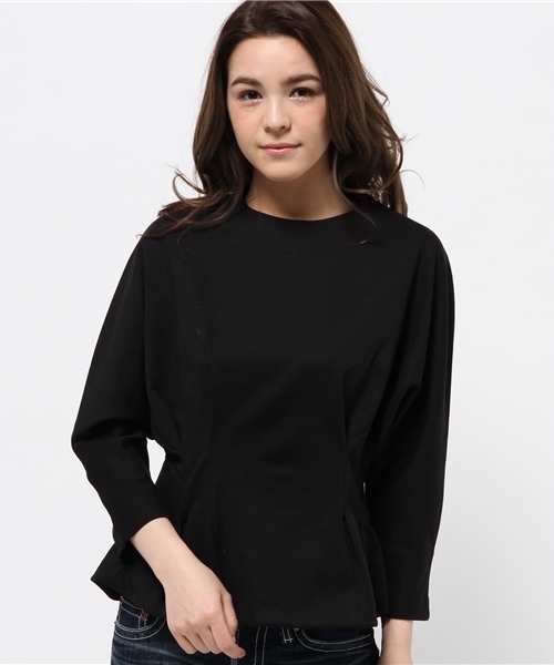OUTLET(アウトレット)の「【CAPRICIEUX LE'MAGE】ペプラムT(Tシャツ/カットソー・レディース・ブラック/ネイビー/ホワイト・FREE)」の1枚目の写真
