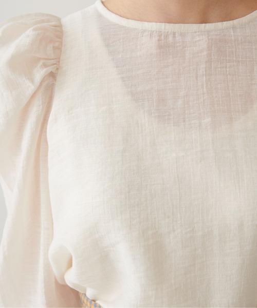 FREE'S MART（フリーズマート）の「◇パフスリーブシアーブラウス（シャツ/ブラウス・レディース・ホワイト/ブラック/オレンジ・FREE）」の6枚目の写真