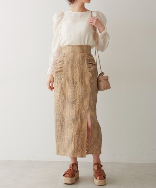 FREE'S MART（フリーズマート）の「◇パフスリーブシアーブラウス（シャツ/ブラウス・レディース・ホワイト/ブラック/オレンジ・FREE）」の9枚目の写真