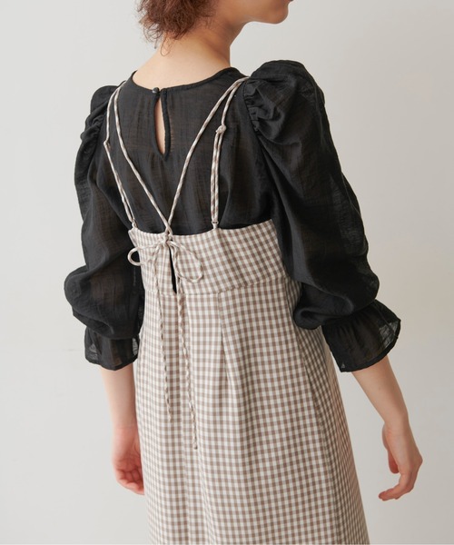 FREE'S MART（フリーズマート）の「◇パフスリーブシアーブラウス（シャツ/ブラウス・レディース・ホワイト/ブラック/オレンジ・FREE）」の12枚目の写真