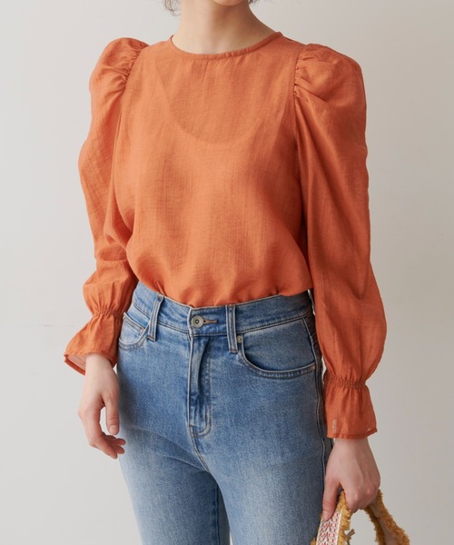 FREE'S MART（フリーズマート）の「◇パフスリーブシアーブラウス（シャツ/ブラウス・レディース・ホワイト/ブラック/オレンジ・FREE）」の20枚目の写真