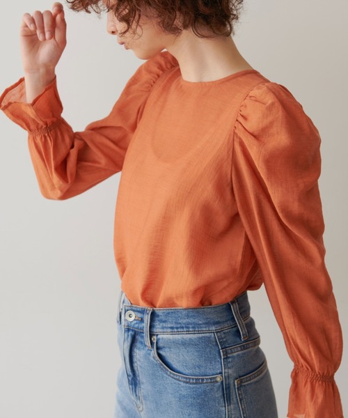 FREE'S MART（フリーズマート）の「◇パフスリーブシアーブラウス（シャツ/ブラウス・レディース・ホワイト/ブラック/オレンジ・FREE）」の22枚目の写真