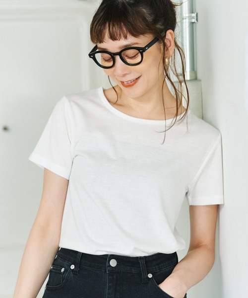 coca（coca）（コカ）の「風合い抜群丸胴コンパクトTee（Tシャツ/カットソー・レディース・レッド/ホワイト/ブラック・S/M/L）」の2枚目の写真
