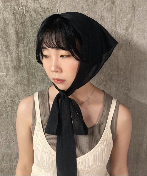 Casselini(キャセリーニ)の「シアー頭巾(その他ヘアアクセサリー・レディース・アイボリー/ブラック・FREE)」の22枚目の写真