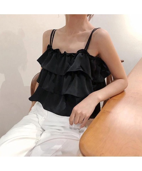 deux amour(ドゥーザムール)の「3段フリルトップス(その他トップス・レディース・ホワイト/ブラック・MEDIUM)」の1枚目の写真