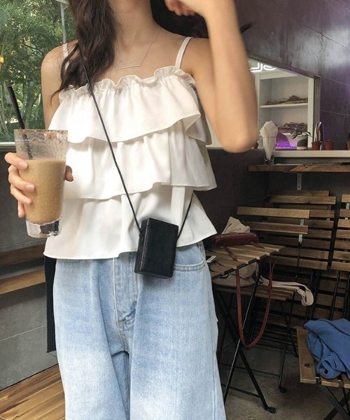 deux amour(ドゥーザムール)の「3段フリルトップス(その他トップス・レディース・ホワイト/ブラック・MEDIUM)」の6枚目の写真