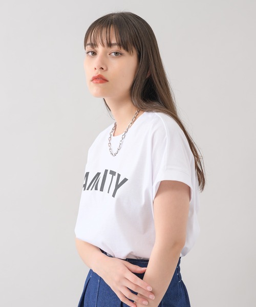 Dignite collier（ディニテコリエ）の「Dignite collier フレンチプリントT（Tシャツ/カットソー・レディース・ブラック/ホワイト/パープル・FREE）」の2枚目の写真