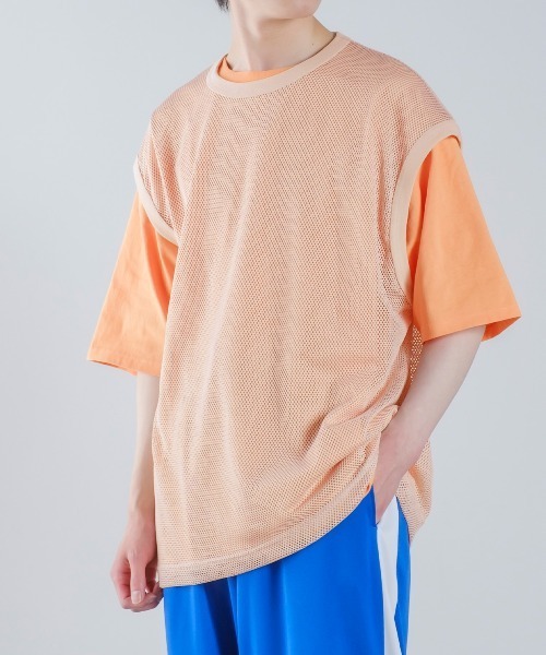 improves(インプローブス)の「メッシュベスト × 半袖Tシャツ アンサンブル(Tシャツ/カットソー・メンズ・ブラック/キナリ・MEDIUM/LARGE/X-LARGE)」の3枚目の写真