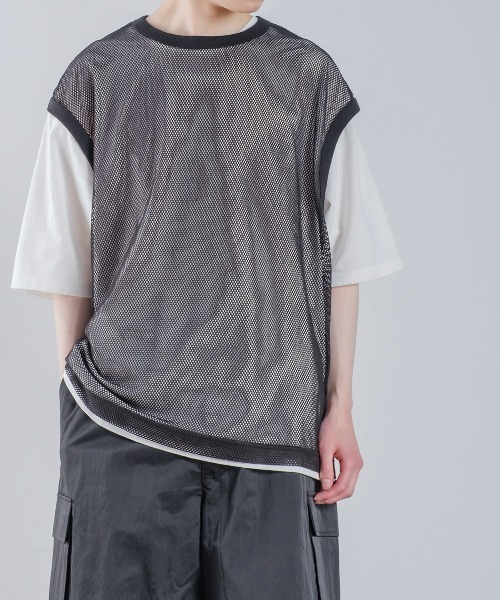 improves(インプローブス)の「メッシュベスト × 半袖Tシャツ アンサンブル(Tシャツ/カットソー・メンズ・ブラック/キナリ・MEDIUM/LARGE/X-LARGE)」の5枚目の写真