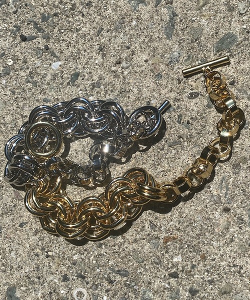 DouDou(ドゥドゥ)の「ダブルリングチェーン切替ブレス(ブレスレット・レディース・シルバー/ゴールド・FREE)」の3枚目の写真