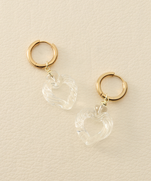 Oriens JOURNAL STANDARD（オリエンス ジャーナルスタンダード）の「【NINFA HANDMADE/ニンファ ハンドメイド】 Cuore in Clear（ピアス（両耳用）・レディース・ゴールド・FREE）」の2枚目の写真