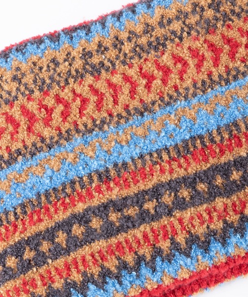 KP DECO（ケーピーデコ）の「【日本製】ジャガード柄シュークリーム素材のネックウォーマー（ネックウォーマー/スヌード・キッズ・ブルー系その他/キャメル・FREE）」の6枚目の写真