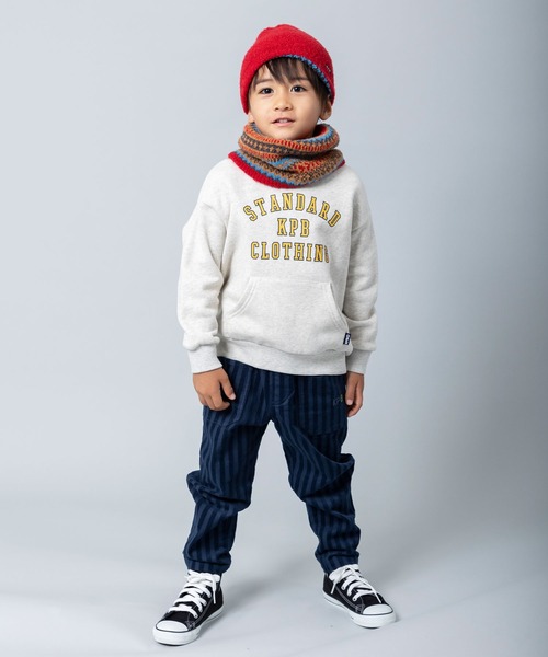 KP DECO（ケーピーデコ）の「【日本製】ジャガード柄シュークリーム素材のネックウォーマー（ネックウォーマー/スヌード・キッズ・ブルー系その他/キャメル・FREE）」の13枚目の写真