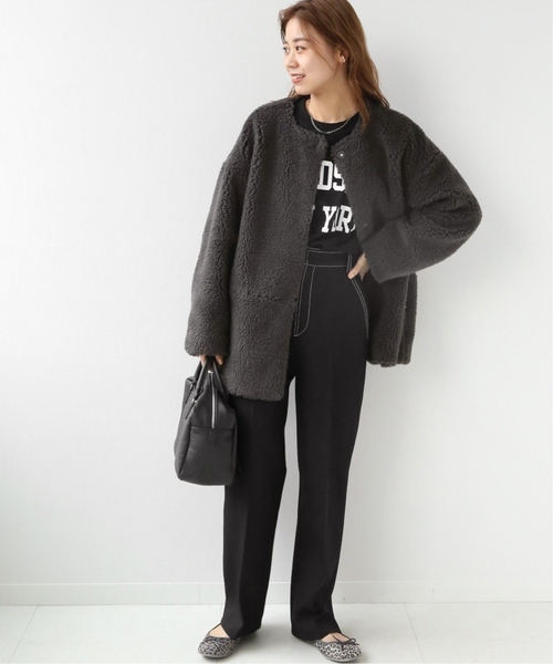 JOURNAL STANDARD relume(ジャーナルスタンダード レリューム)の「《追加》ウォッシャブルボアマフラー付きブルゾン(ブルゾン・レディース・ブラウン系その他/グレー/ナチュラル・FREE)」の10枚目の写真