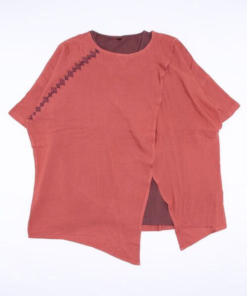 チャイハネ（チャイハネ）の「【チャイハネ】刺繍入り変形MEN'Sトップス＆タンクトップ2点セット（アンサンブル・メンズ・ホワイト/ブラック/ブラウン/ブルー/オリーブ/ネイビー/オレンジ/カーキ・FREE）」の3枚目の写真