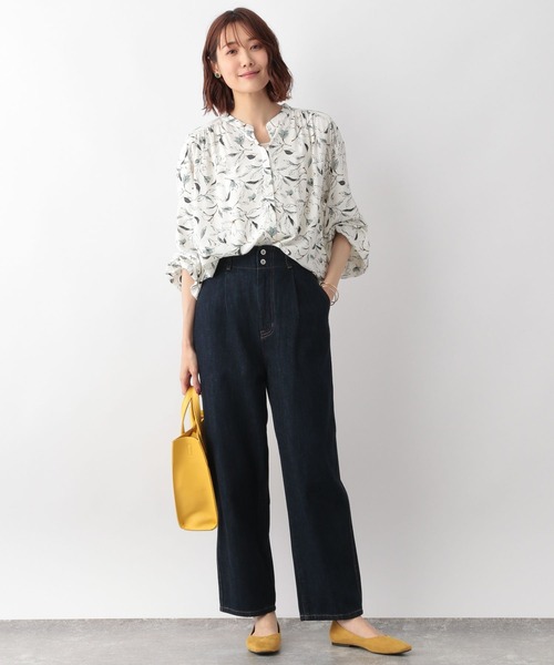 GLOBAL WORK（グローバルワーク）の「さらさらリラックスプリントブラウス/269045（シャツ/ブラウス・レディース・ホワイト系その他/ホワイト系その他2/ブラウン系その他/ストライプ・SMALL/MEDIUM/LARGE）」の11枚目の写真