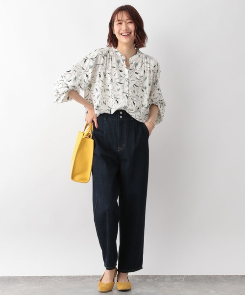 GLOBAL WORK（グローバルワーク）の「さらさらリラックスプリントブラウス/269045（シャツ/ブラウス・レディース・ホワイト系その他/ホワイト系その他2/ブラウン系その他/ストライプ・SMALL/MEDIUM/LARGE）」の12枚目の写真