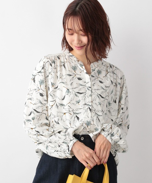 GLOBAL WORK（グローバルワーク）の「さらさらリラックスプリントブラウス/269045（シャツ/ブラウス・レディース・ホワイト系その他/ホワイト系その他2/ブラウン系その他/ストライプ・SMALL/MEDIUM/LARGE）」の15枚目の写真