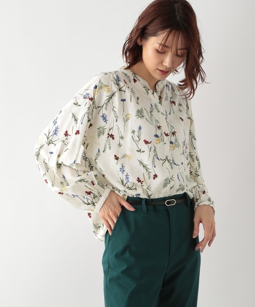 GLOBAL WORK（グローバルワーク）の「さらさらリラックスプリントブラウス/269045（シャツ/ブラウス・レディース・ホワイト系その他/ホワイト系その他2/ブラウン系その他/ストライプ・SMALL/MEDIUM/LARGE）」の21枚目の写真