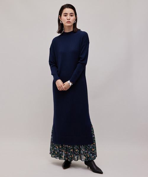 ROPE'（ロペ）の「【WEB限定】セット着用可能/リブニットスリットワンピース（ワンピース・レディース・ダークブラウン/ベージュ/ネイビー・38/36）」の18枚目の写真