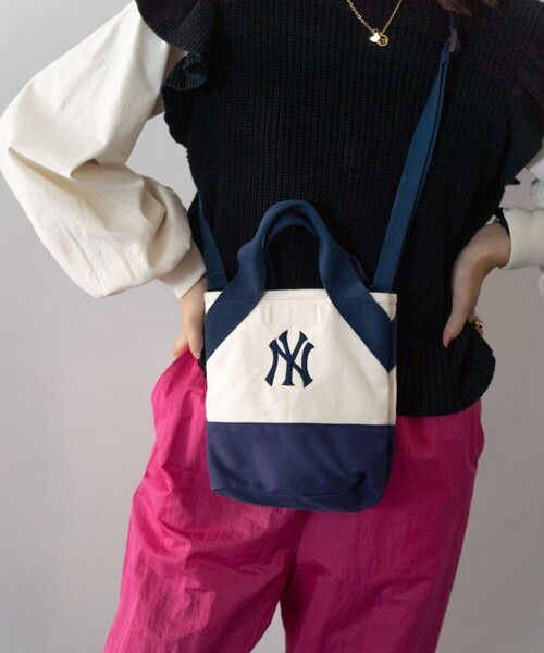 FREAK'S STORE（フリークスストア）の「MLB × FREAK’S STORE/エムエルビー 別注 MLB TOTE MINI / ミニトートショルダーバッグ（トートバッグ・レディース・ネイビー/ピンク/グリーン/その他1・ONE SIZE）」の7枚目の写真
