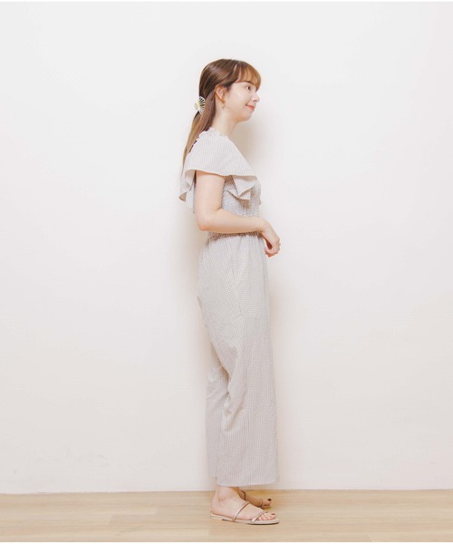 flower（フラワー）の「ハピネスロンパース（サロペット/オーバーオール・レディース・ブラック/ベージュ・FREE）」の6枚目の写真